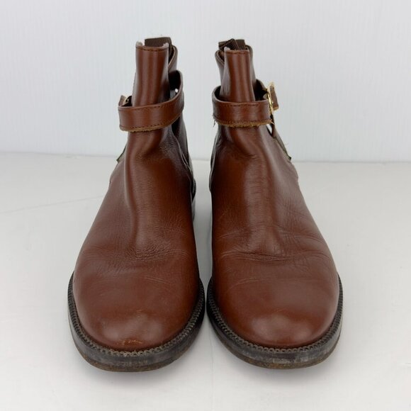 AIGLE Brown Leather Ankle Boots Tan β Chelsea French Booties EU 38 (37) US 7 - Picture 14 of 16